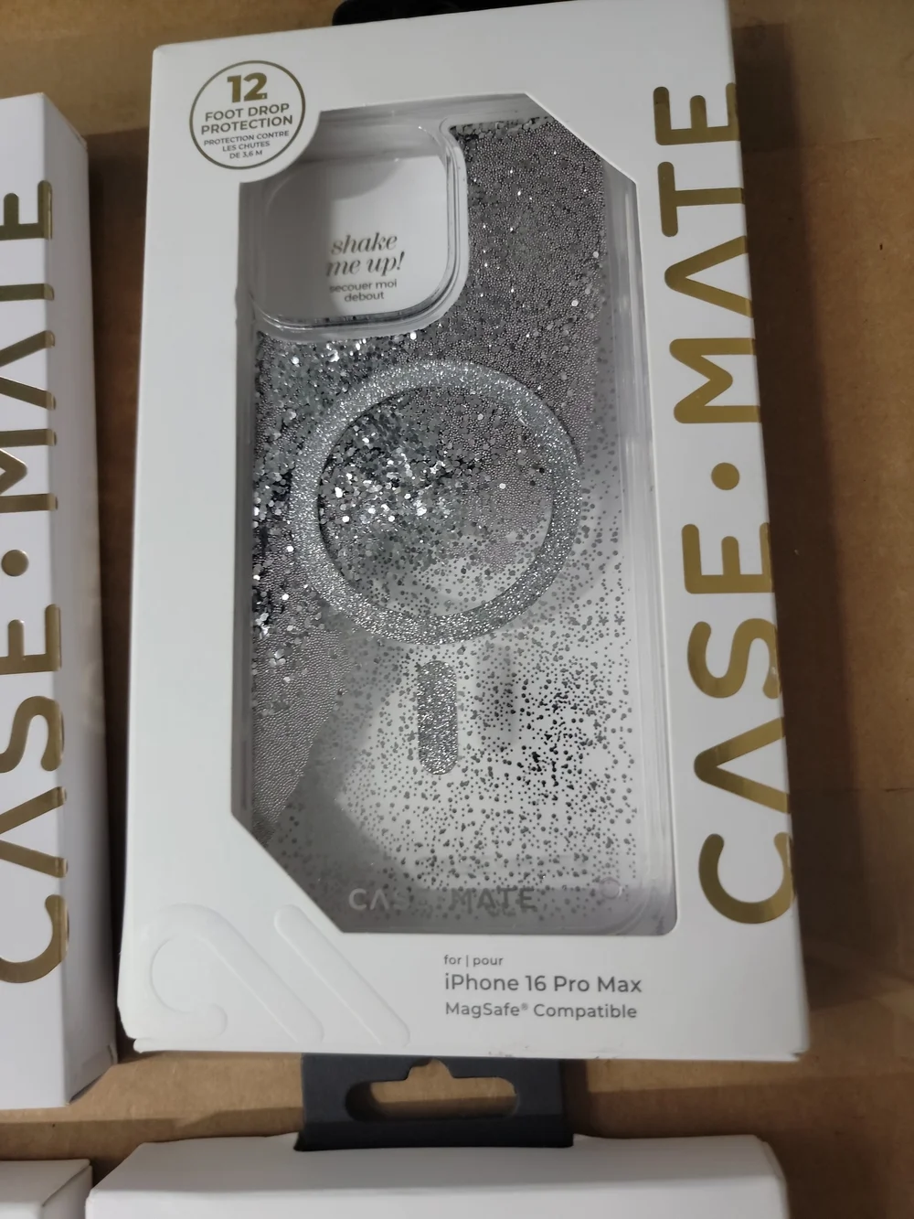 case-mate Silver Glitter Waterfall MagSafe-Compatible Case for iPhone 16 Pro Max